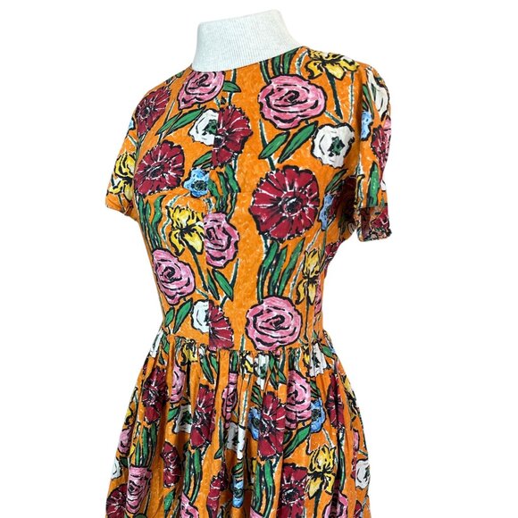 Marni Floral Print Midi Dress - Yellow and Pink - Picture 8 of 16